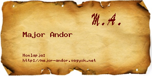 Major Andor névjegykártya